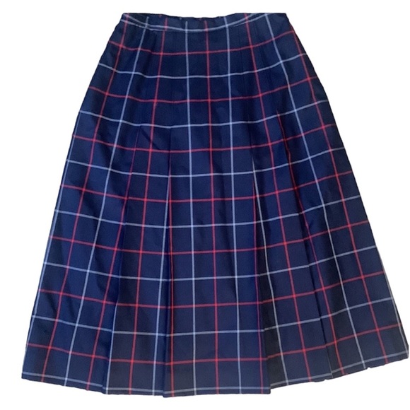 Vintage Burberrys  plaid pleated  midi skirt size 12 preppy clueless - Picture 1 of 7